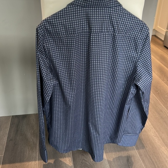 Robert Graham Long Sleeve Blue Geometric Pattern Button Up Shirt Sz XL - Picture 9 of 15